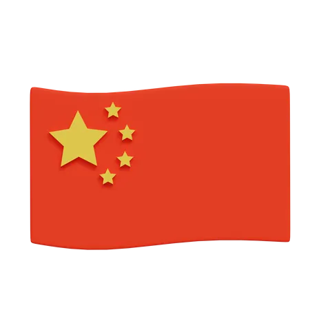 Drapeau chinois  3D Icon