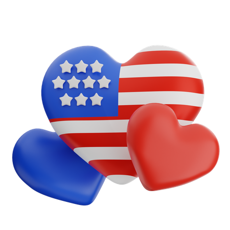 Coeur de drapeau  3D Icon