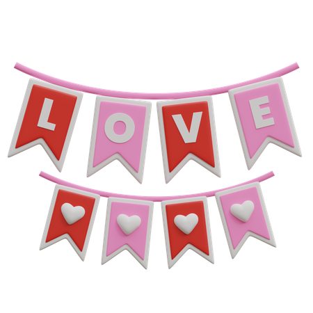 Drapeau d'amour  3D Icon