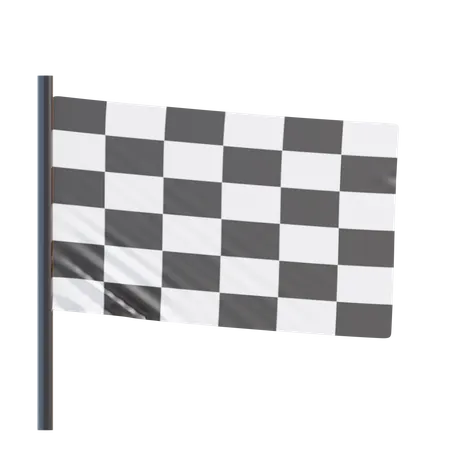 Terminer le drapeau  3D Illustration