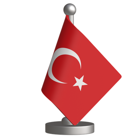 Drapeau de bureau de la Turquie  3D Icon