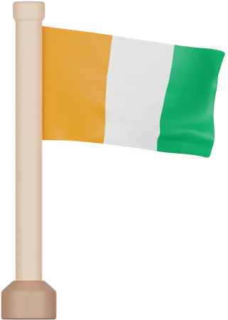 Drapeau de la côte d'ivoire  3D Icon