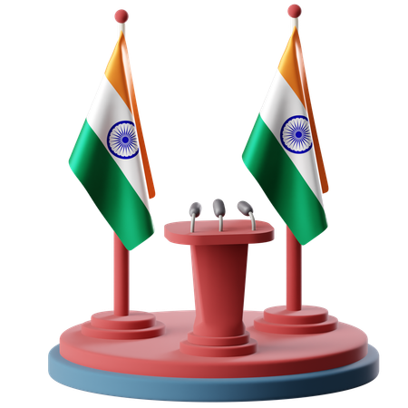 Drapeau de l'Inde  3D Icon