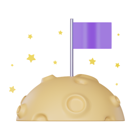 Drapeau de la lune  3D Icon