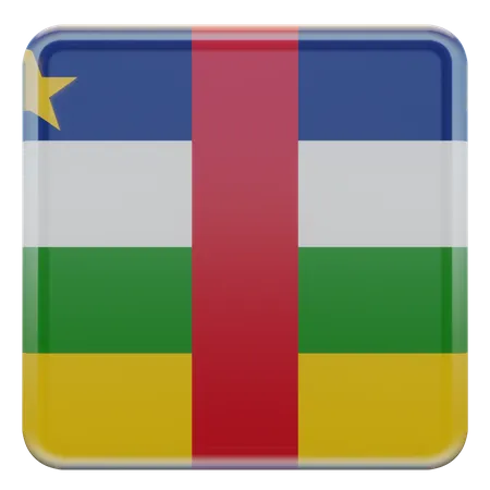 Drapeau carré de la République Centrafricaine  3D Icon
