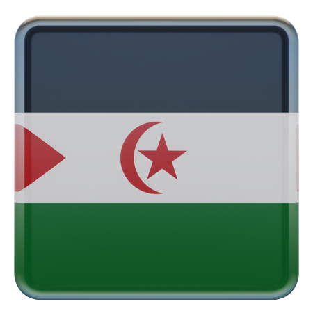 Drapeau carré de la République arabe sahraouie démocratique  3D Icon