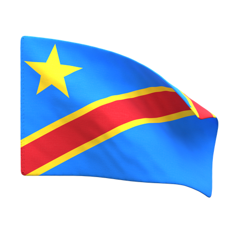 Drapeau de la république démocratique du congo  3D Icon