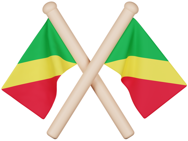 Drapeau de la république du congo  3D Icon