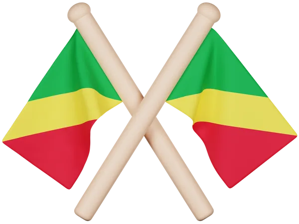 Drapeau de la république du congo  3D Icon