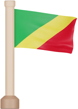 Drapeau de la république du congo  3D Icon