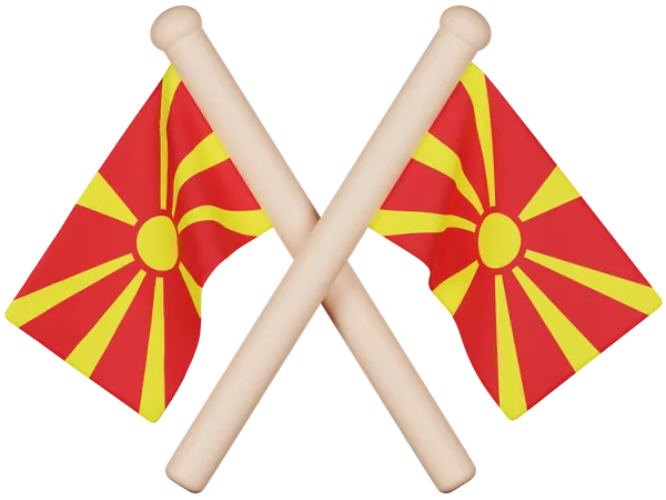 Drapeau de la Macédoine du Nord  3D Icon