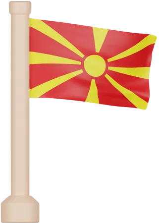 Drapeau de la Macédoine du Nord  3D Icon