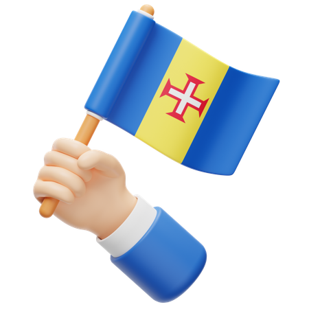 Drapeau de Madère à la main  3D Icon