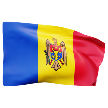 Drapeau Moldavie  3D Icon