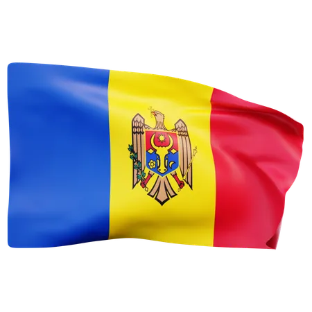 Drapeau Moldavie  3D Icon