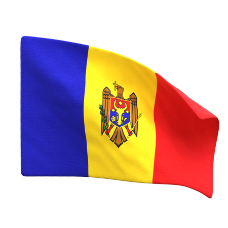 Drapeau Moldavie  3D Icon