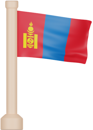 Drapeau de la Mongolie  3D Icon