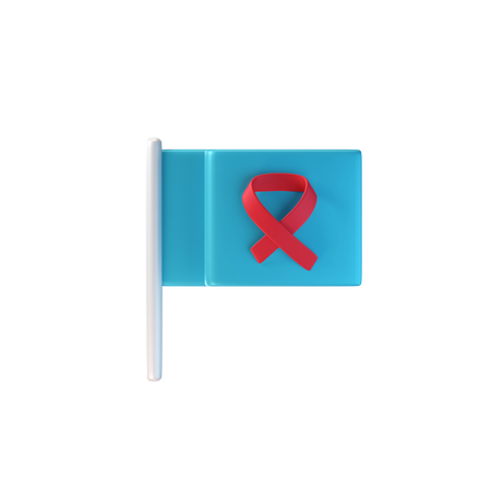 Drapeau de sensibilisation au cancer  3D Icon
