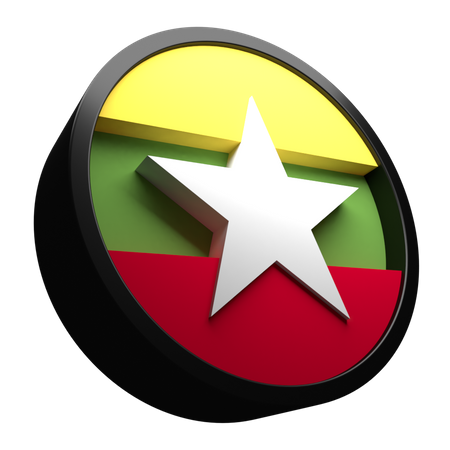 Drapeau du Myanmar  3D Flag