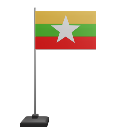 Drapeau du Myanmar  3D Icon