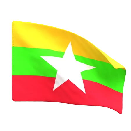 Drapeau du Myanmar  3D Icon