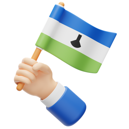 Drapeau du Lesotho à la main  3D Icon