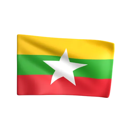 Drapeau du Myanmar  3D Icon