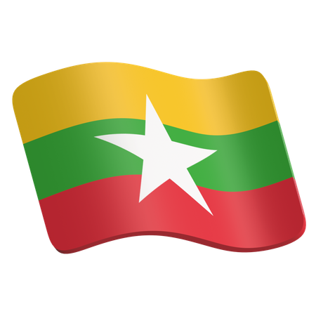 Drapeau du Myanmar  3D Icon