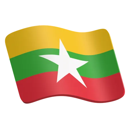 Drapeau du Myanmar  3D Icon