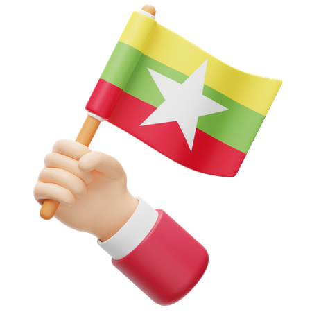 Drapeau du Myanmar  3D Icon