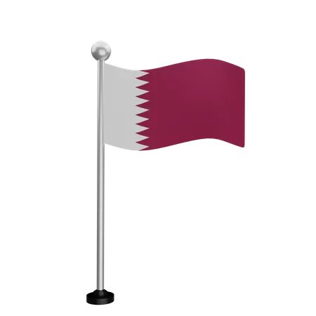 Il Sagit Dune Icone Du Drapeau Du Qatar Couramment Utilisee Dans Le Design Et Les Jeux 3D Flag