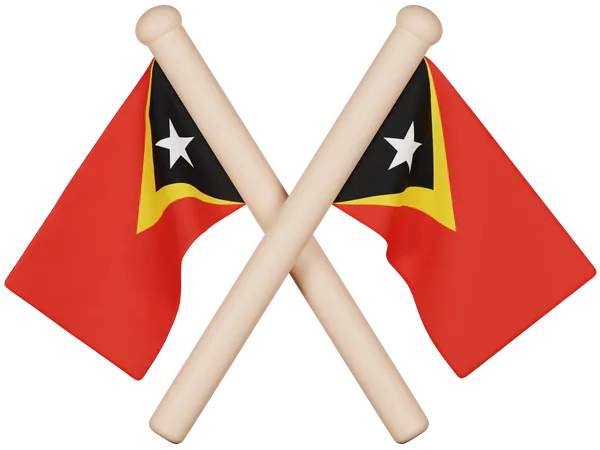 Drapeau du Timor oriental  3D Icon