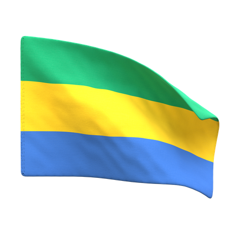 Drapeau du Gabon  3D Icon