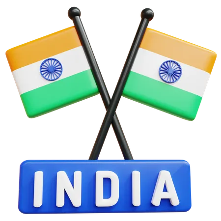 Drapeau Inde  3D Icon