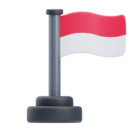 Drapeau indonésien  3D Icon
