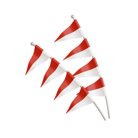 Fanion du drapeau indonésien  3D Icon