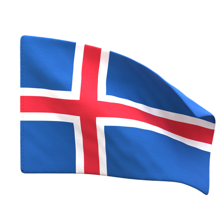 Drapeau islandais  3D Icon