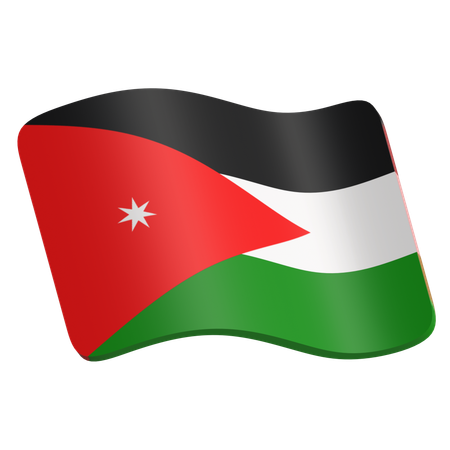 Drapeau jordanie  3D Icon