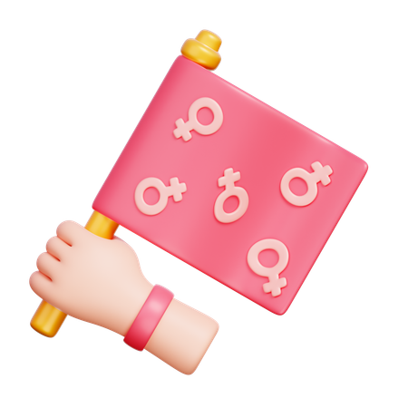 Drapeau de la Journée de la femme  3D Icon