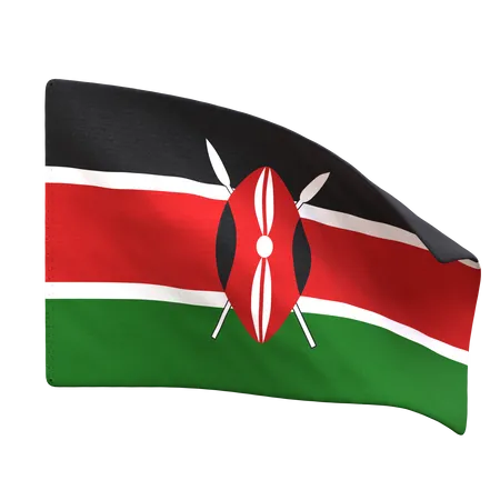 Drapeau kenyan  3D Icon