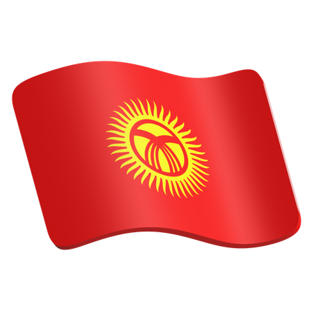 Drapeau du Kirghizistan  3D Icon
