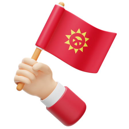 Drapeau du Kirghizistan  3D Icon