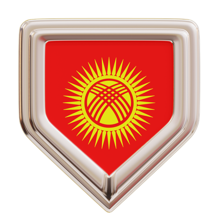 Drapeau du Kirghizistan  3D Icon