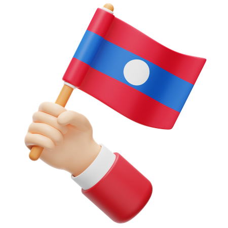 Drapeau du Laos  3D Icon