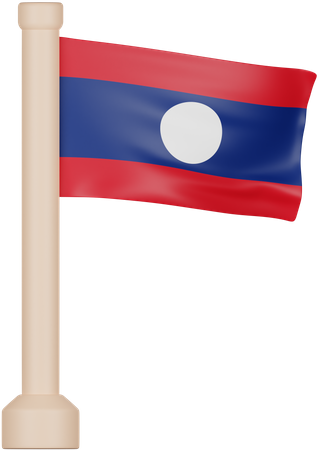 Drapeau du Laos  3D Icon