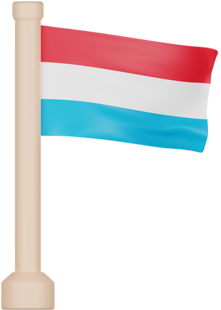 Drapeau luxembourgeois  3D Icon