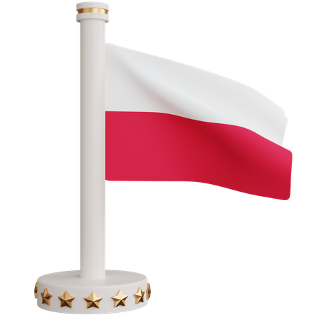 Drapeau national de la Pologne  3D Icon