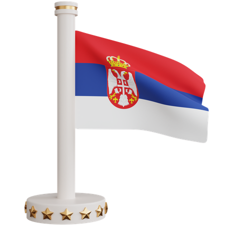 Drapeau national de la Serbie  3D Icon