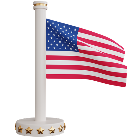 Drapeau national des états-unis  3D Icon