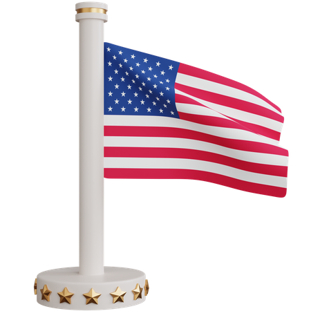 Drapeau national des états-unis  3D Icon